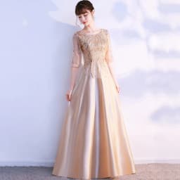 Ele Women's Performance Outfit Student Poem Recitation Evening Gown Red Song Cetition Host Conductor orm Bling Mat...