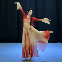 Gradual Change Dance Costume Elegant Double Layer Skirt Stage Performance Outfit Classic Dance Apparel Ethereal Drifting Gown