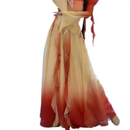 Gradual Change Dance Costume Elegant Double Layer Skirt Stage Performance Outfit Classic Dance Apparel Ethereal Drifting Gown