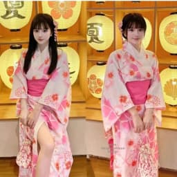 Summer New Cherry Blossom Kimono Robe Photography Costume Youth Daily Wear Floral Print Bathrobe Girl's Traditional Japanese ...