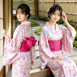 Summer New Cherry Blossom Kimono Robe Photography Costume Youth Daily Wear Floral Print Bathrobe Girl's Traditional Japanese ...