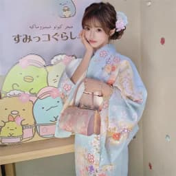 Summer New Cherry Blossom Kimono Robe Photography Costume Youth Daily Wear Floral Print Bathrobe Girl's Traditional Japanese ...