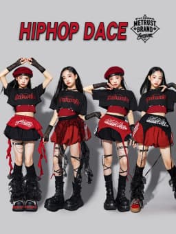 Red Jazz Dance Performance Outfit Children's Streetwear Show Trendy Girl Set Child Model Clothing Stage Performance Costume