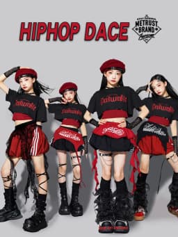 Red Jazz Dance Performance Outfit Children's Streetwear Show Trendy Girl Set Child Model Clothing Stage Performance Costume