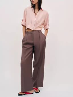Sweet Short Sleeve Turn-down Collar Shirt New Summer Collection Women's Fashionable Elegant -length Blouse 18-25 Years Old