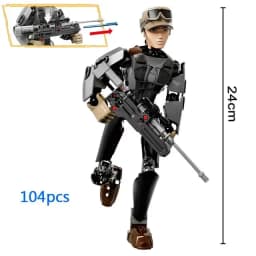 452pcs Star War Anime Figure Battle With Lightsabers Model Dolls Mandalorian Assembling Handmade Ornaments Decor Boy Toy Gift
