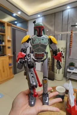 452pcs Star War Anime Figure Battle With Lightsabers Model Dolls Mandalorian Assembling Handmade Ornaments Decor Boy Toy Gift