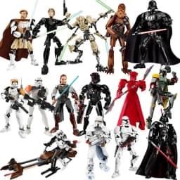 452pcs Star War Anime Figure Battle With Lightsabers Model Dolls Mandalorian Assembling Handmade Ornaments Decor Boy Toy Gift