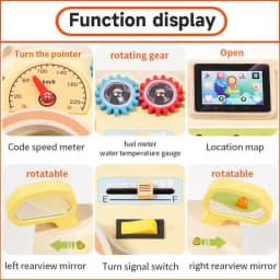 Montessori Busy Board Children Toys Led Light Switch Simulate Car Steering Wheel Travel Activities Sensory Game Educational Toys