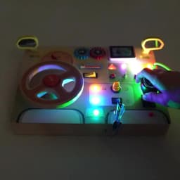 Montessori Busy Board Children Toys Led Light Switch Simulate Car Steering Wheel Travel Activities Sensory Game Educational Toys