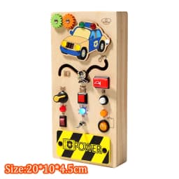 Montessori Busy Board Children Toys Led Light Switch Simulate Car Steering Wheel Travel Activities Sensory Game Educational Toys