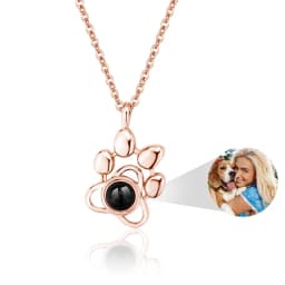 Personalized Photo Projection Bracelet Dog Paw Memorial Pendant Bracelet for Dog Cat Owners Custom Print Photo Dog Paw Bracelet