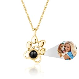 Personalized Photo Projection Bracelet Dog Paw Memorial Pendant Bracelet for Dog Cat Owners Custom Print Photo Dog Paw Bracelet