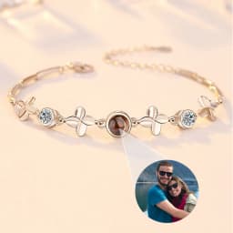 Personalized Photo Projection Bracelet Dog Paw Memorial Pendant Bracelet for Dog Cat Owners Custom Print Photo Dog Paw Bracelet
