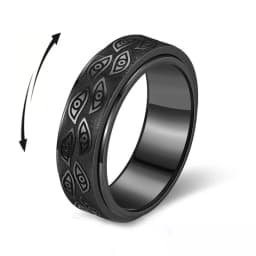 Anti Stress Stainless Steel Anxiety Relaxing Ring for Men Carved Eye Of God Rotatable Finger Rings Couples Jewelry Bague Homme