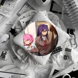 Anime D-Doki Doki Literature Club! Brooches Stylish Ornament Pins Exquisite Round Badge Bag Accessories Jewelry Gifts