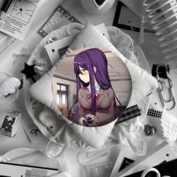 Anime D-Doki Doki Literature Club! Brooches Stylish Ornament Pins Exquisite Round Badge Bag Accessories Jewelry Gifts