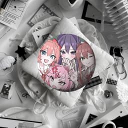 Anime D-Doki Doki Literature Club! Brooches Stylish Ornament Pins Exquisite Round Badge Bag Accessories Jewelry Gifts