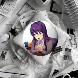 Anime D-Doki Doki Literature Club! Brooches Stylish Ornament Pins Exquisite Round Badge Bag Accessories Jewelry Gifts