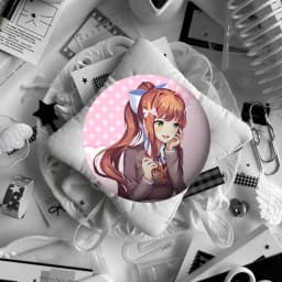 Anime D-Doki Doki Literature Club! Brooches Stylish Ornament Pins Exquisite Round Badge Bag Accessories Jewelry Gifts