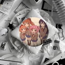 Anime D-Doki Doki Literature Club! Brooches Stylish Ornament Pins Exquisite Round Badge Bag Accessories Jewelry Gifts