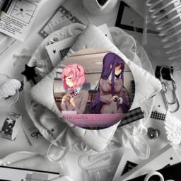 Anime D-Doki Doki Literature Club! Brooches Stylish Ornament Pins Exquisite Round Badge Bag Accessories Jewelry Gifts