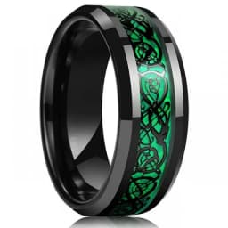 Fashion Men’s Silver Color Black Stainless Steel Ring Groove Multi-Faceted Ring For Men Women Engagement Ring Anniversary Gifts