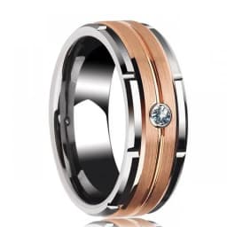 Fashion Men’s Silver Color Black Stainless Steel Ring Groove Multi-Faceted Ring For Men Women Engagement Ring Anniversary Gifts