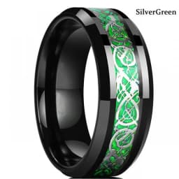 Fashion Men’s Silver Color Black Stainless Steel Ring Groove Multi-Faceted Ring For Men Women Engagement Ring Anniversary Gifts