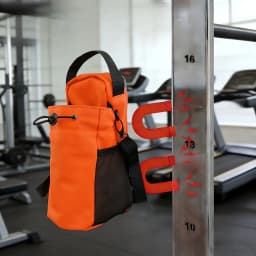 Orange Strong Magnetic Gym Water Bottle Bag - Magnet & RFID Safe Waterproof Pouch for Workout Travel