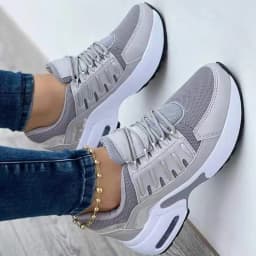 Women's Shoes Spring and Autumn New Mesh Breathable Casual Shoes Outdoor Lightweight Non-slip Wedge Heel Thick-soled Sneakers