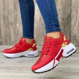 Women's Shoes Spring and Autumn New Mesh Breathable Casual Shoes Outdoor Lightweight Non-slip Wedge Heel Thick-soled Sneakers