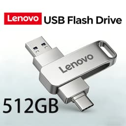 Lenovo High-Speed Type-C 2-in-1 USB Flash Drive OTG Pen Drive Memory Stick Pendrive 512GB 128GB 256GB for Phone PC Network Card