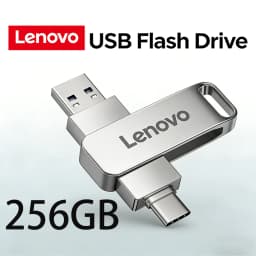 Lenovo High-Speed Type-C 2-in-1 USB Flash Drive OTG Pen Drive Memory Stick Pendrive 512GB 128GB 256GB for Phone PC Network Card