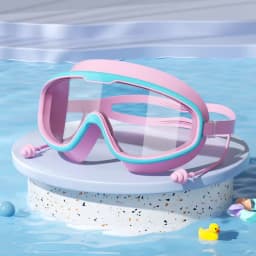 Kids Swimming Goggles Big Frame HD View Anti-fog Waterproof Children's Swim Goggles Boys and Girls Multi-color to Choose