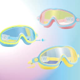 Kids Swimming Goggles for Boys & Girls (3-15 Years) - Big Frame HD View, Anti-Fog, No-Leak, Comfortable Silicone Swim Goggles