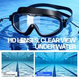 SCVCN Swimming Goggles Full Frame Swim Eyewear Clear Anti-fog Anti-ultraviolet Safe Water Lenses Accessories Triathlon Men Women