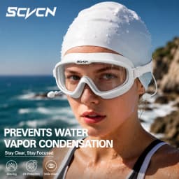SCVCN Swimming Goggles Full Frame Swim Eyewear Clear Anti-fog Anti-ultraviolet Safe Water Lenses Accessories Triathlon Men Women