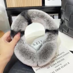 Ear Muffs For Women Winter EarWarmers Soft Warm Cable Furry Real Rex Rabbit Ear Covers For Cold Weather