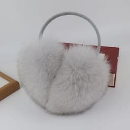 New Winter Real Fox Fur Earmuffs for Women Natural Fox Fur Scarves Dual Use Genuine Warmer Plush EarMuff Outdoor Solid Fur Scarf