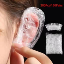 300Pcs Waterproof Earmuffs Disposable Earmuff Transparent Elastic Shower Hair Dye Protection Tool Shield Waterproof Earpack