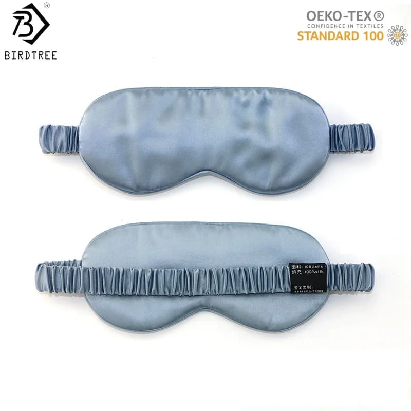 Birdtree,19MM 100% Silk Eye Patch Shading Sleep Eye Mask,Double-layer Silk,Plain Satin Travel Relax Cover Eyeshade A61217JF