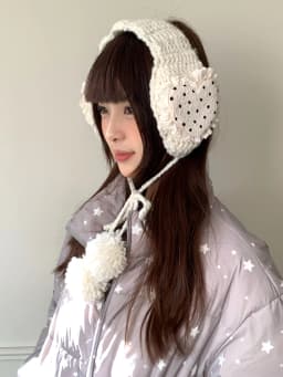 Korean Style Sweet Love Polka Dot Plush Earmuffs For Women Thickened Cold-Proof Ear Cover In Winter