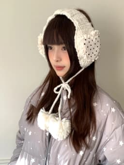 Korean Style Sweet Love Polka Dot Plush Earmuffs For Women Thickened Cold-Proof Ear Cover In Winter