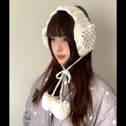 Korean Style Sweet Love Polka Dot Plush Earmuffs For Women Thickened Cold-Proof Ear Cover In Winter