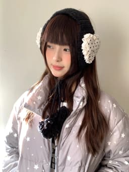 Korean Style Sweet Love Polka Dot Plush Earmuffs For Women Thickened Cold-Proof Ear Cover In Winter