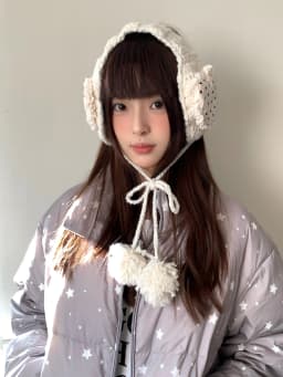 Korean Style Sweet Love Polka Dot Plush Earmuffs For Women Thickened Cold-Proof Ear Cover In Winter