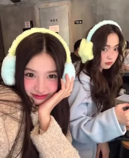 Y2K Star Plush Earmuffs Outdoor Cycling Ear Protection Colour Blocking Ear Bag Warm Winter Warm Earplugs Y2K Headset Ear Cover