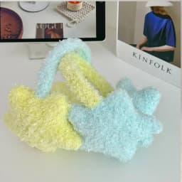 Y2K Star Plush Earmuffs Outdoor Cycling Ear Protection Colour Blocking Ear Bag Warm Winter Warm Earplugs Y2K Headset Ear Cover