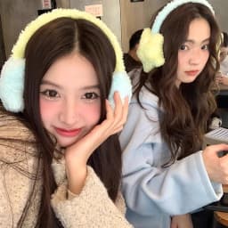 Y2K Star Plush Earmuffs Outdoor Cycling Ear Protection Colour Blocking Ear Bag Warm Winter Warm Earplugs Y2K Headset Ear Cover